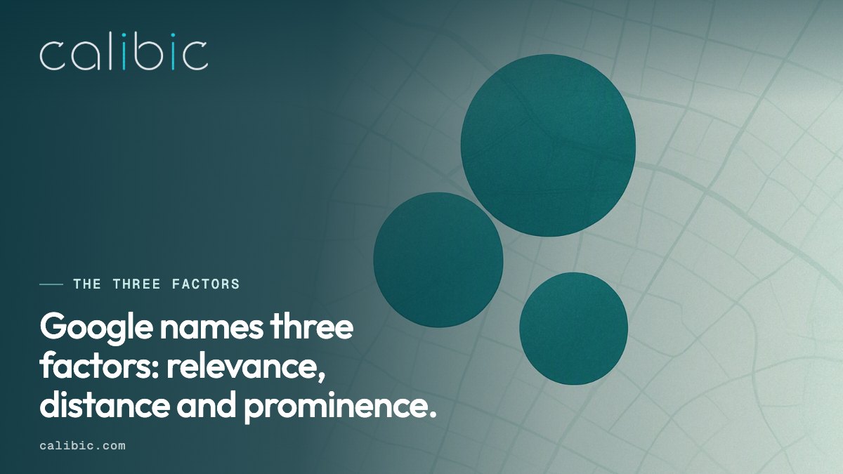 Relevance, distance and prominence decide the map pack