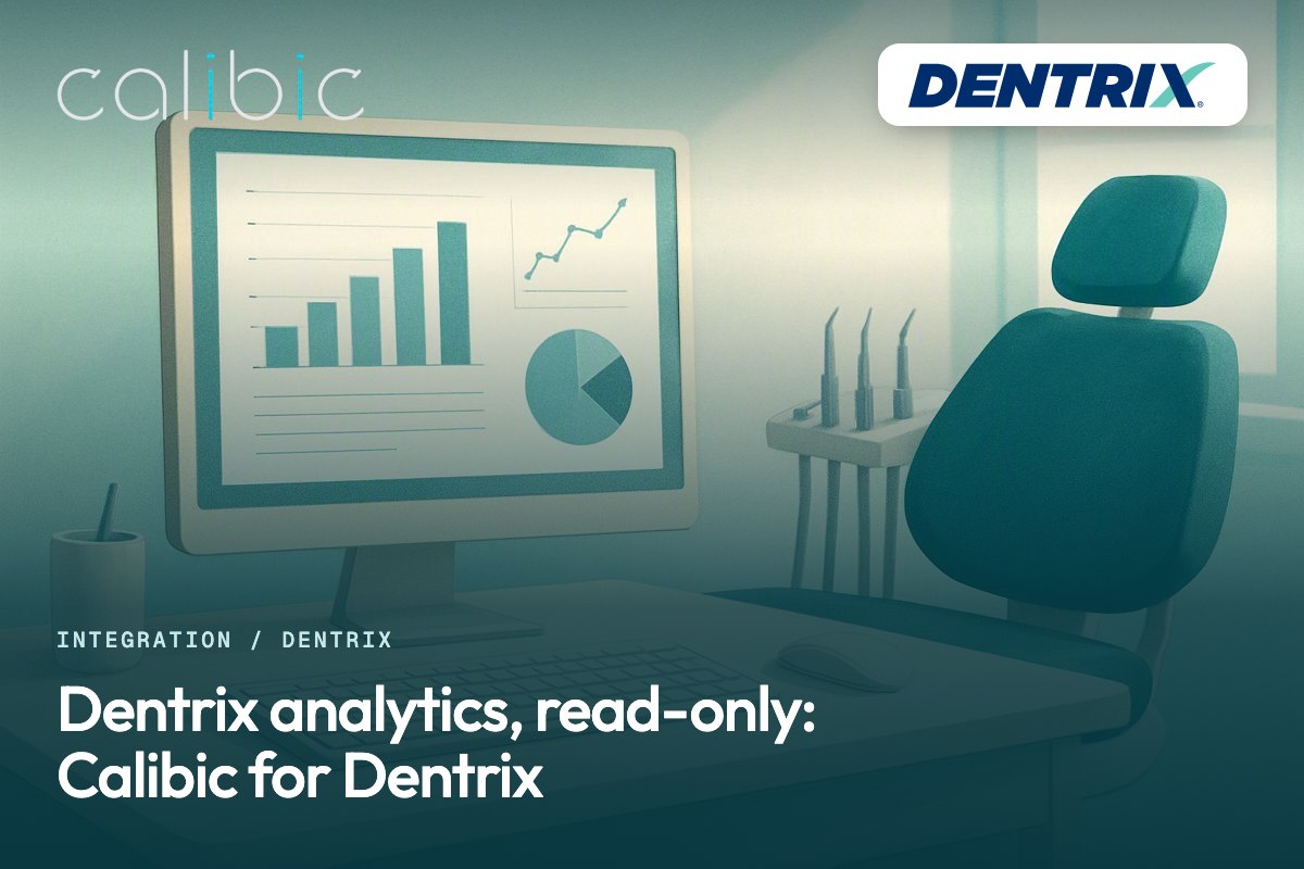 A practice workstation running Dentrix on a generic monitor, no logos visible